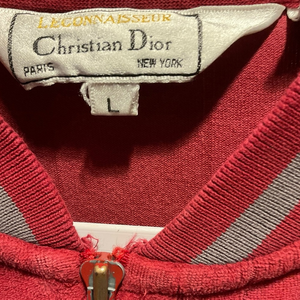 ** Christian Dior L E Connaisseur Red Velvet Jacket/ Sweater - Picture 2 of 13